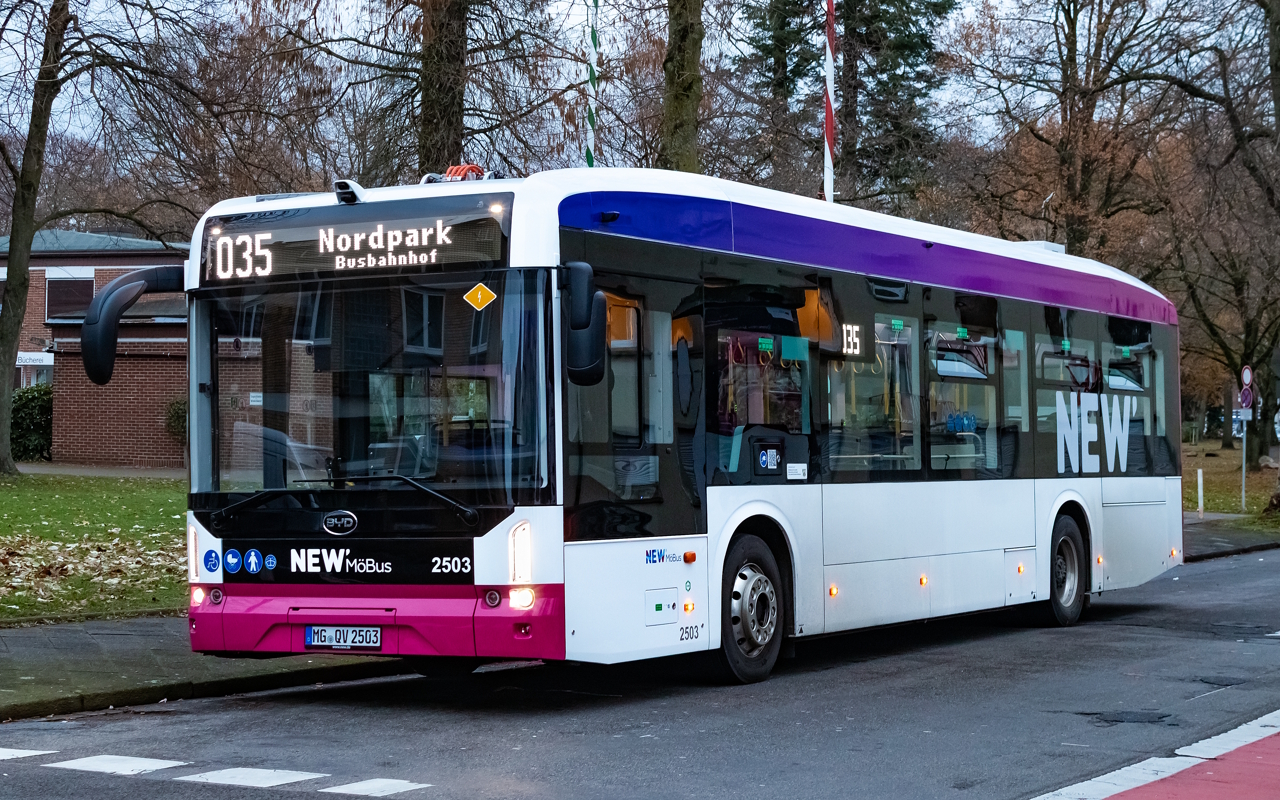 Mönchengladbach, BYD eBus B12.b # 2503